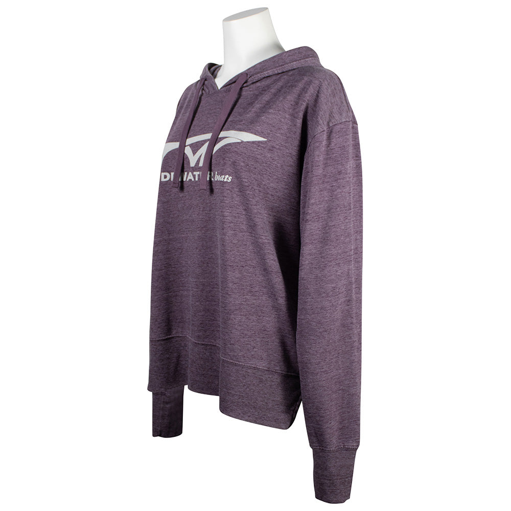 Purple hoodie with a front tidewater logo.