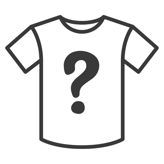 A plain t-shirt design with a question mark graphic.