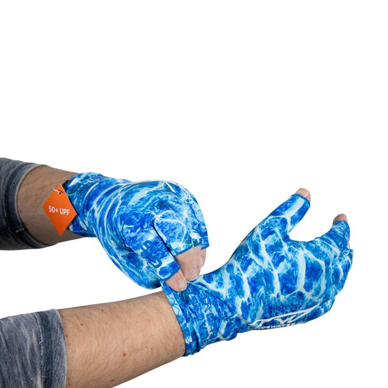 Tidewater Glacier Outdoor Abaco Bay Sun Gloves - Blue Camo