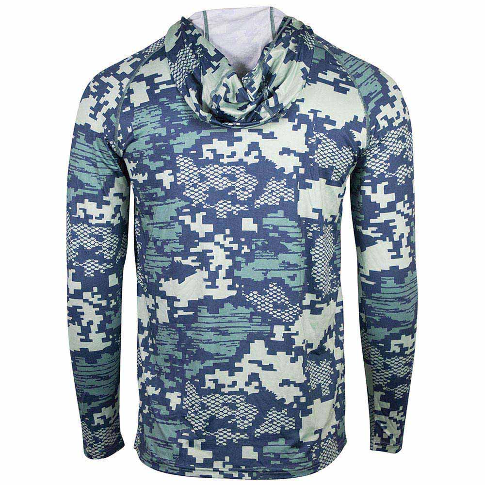 Tidewater AFTCO Tactical Hooded Long Sleeve - Teal Digi Camo