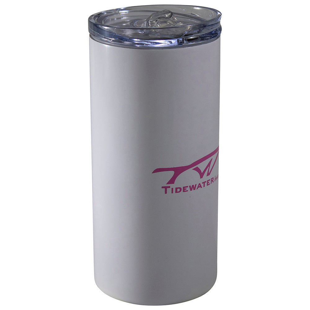 Tidewater Skinny Slim Insulated Can Holder - White