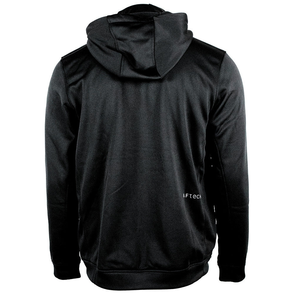 Black hoodie with a white Tidewater Boats logo on the chest.