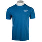 Blue short-sleeve t-shirt with a tidewater logo on the left chest. 