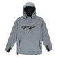 Grey reaper jacket with a hood and hand pockets, featuring a large black tidewater logo on the chest.