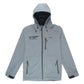 Grey AFTCO jacket with a front zipper and a hood, featuring a black Tidewater logo on the left chest and an AFTCO logo on the right chest.