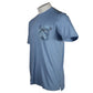 A light blue short-sleeve t-shirt with a camo chest pocket and the tidewater boats logo in grey.