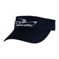 Navy blue visor hat with a white 'Tidewater' logo sewn across the front. 