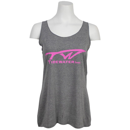 Tidewater Women's Racerback Tank - Grey/Pink