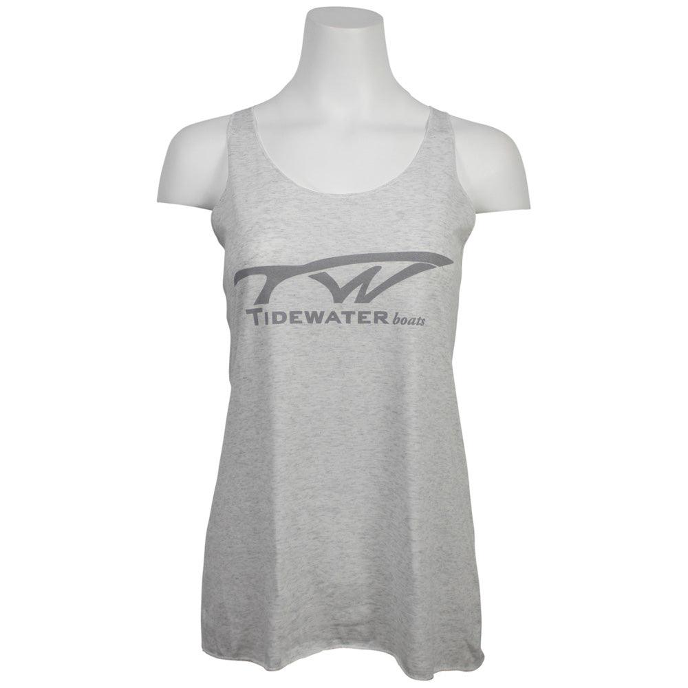 Tidewater Womens Racerback Tank - White/Grey