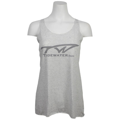 Tidewater Womens Racerback Tank - White/Grey